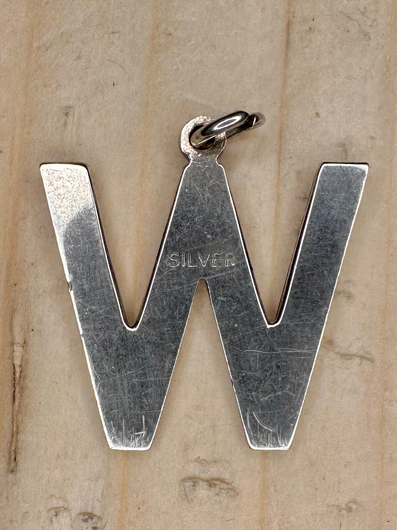 W Letter 925 Sterling Silver Pendant