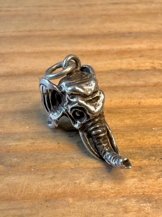Elephant Head 1970’s 925 Sterling Silver Charm Pendant
