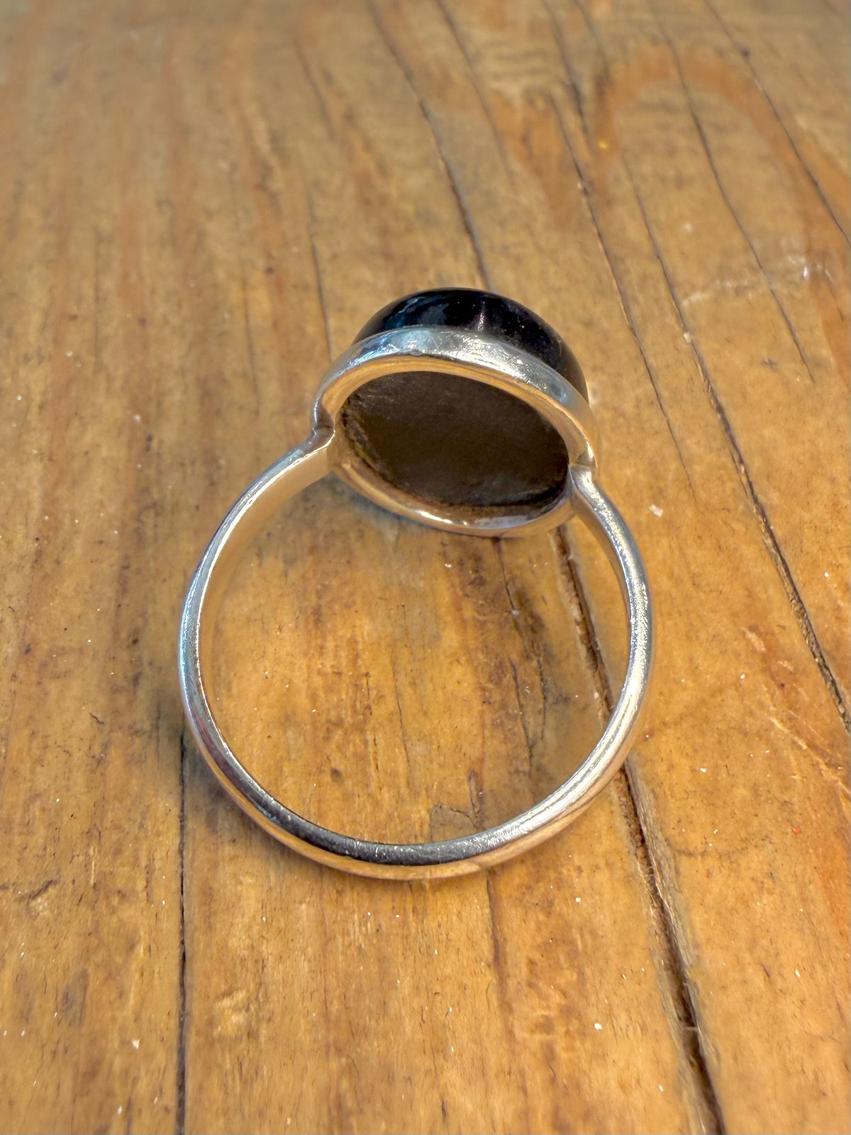 Blue Sandstone Oval 925 Sterling Silver Size V Ring