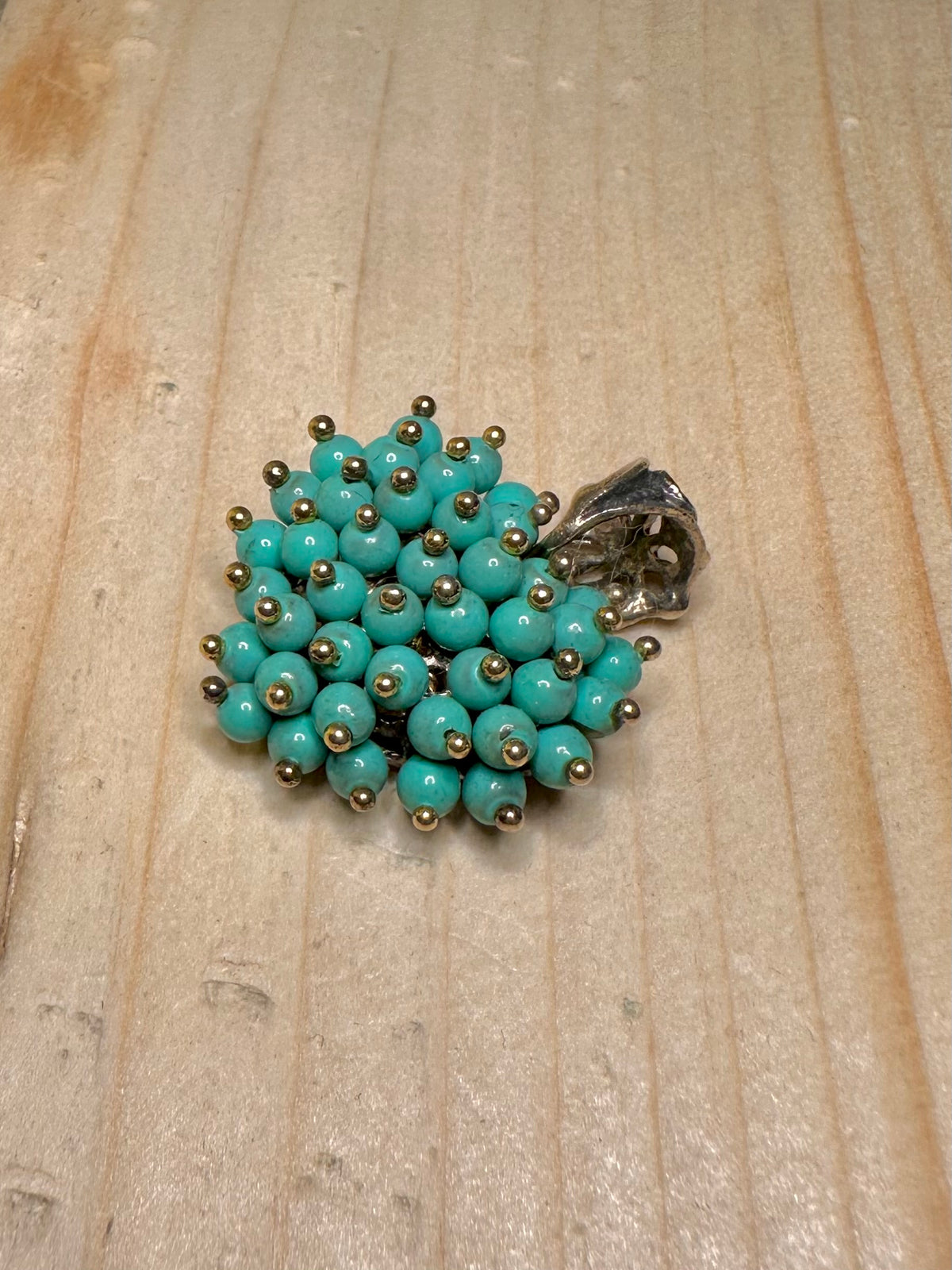 Heart Shaped Turquoise Bead 925 Sterling Silver Pendant
