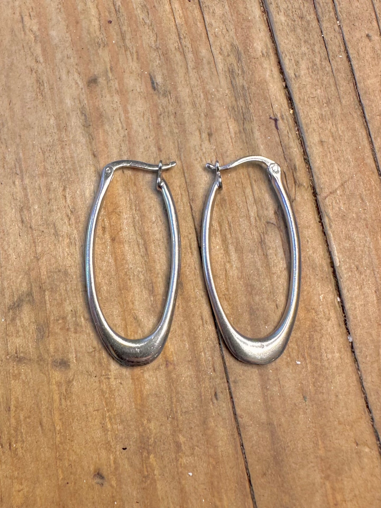 Oval Hoops 925 Sterling Silver Earrings