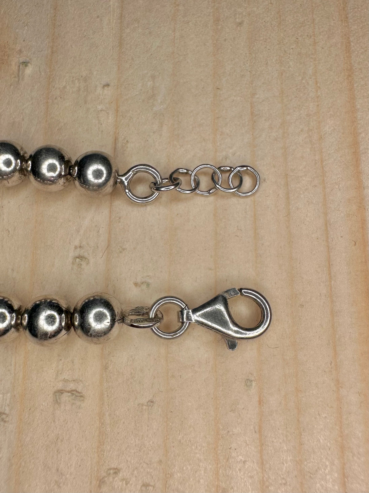 Bead Ball Chain 925 Sterling Silver 7.25 inch Bracelet