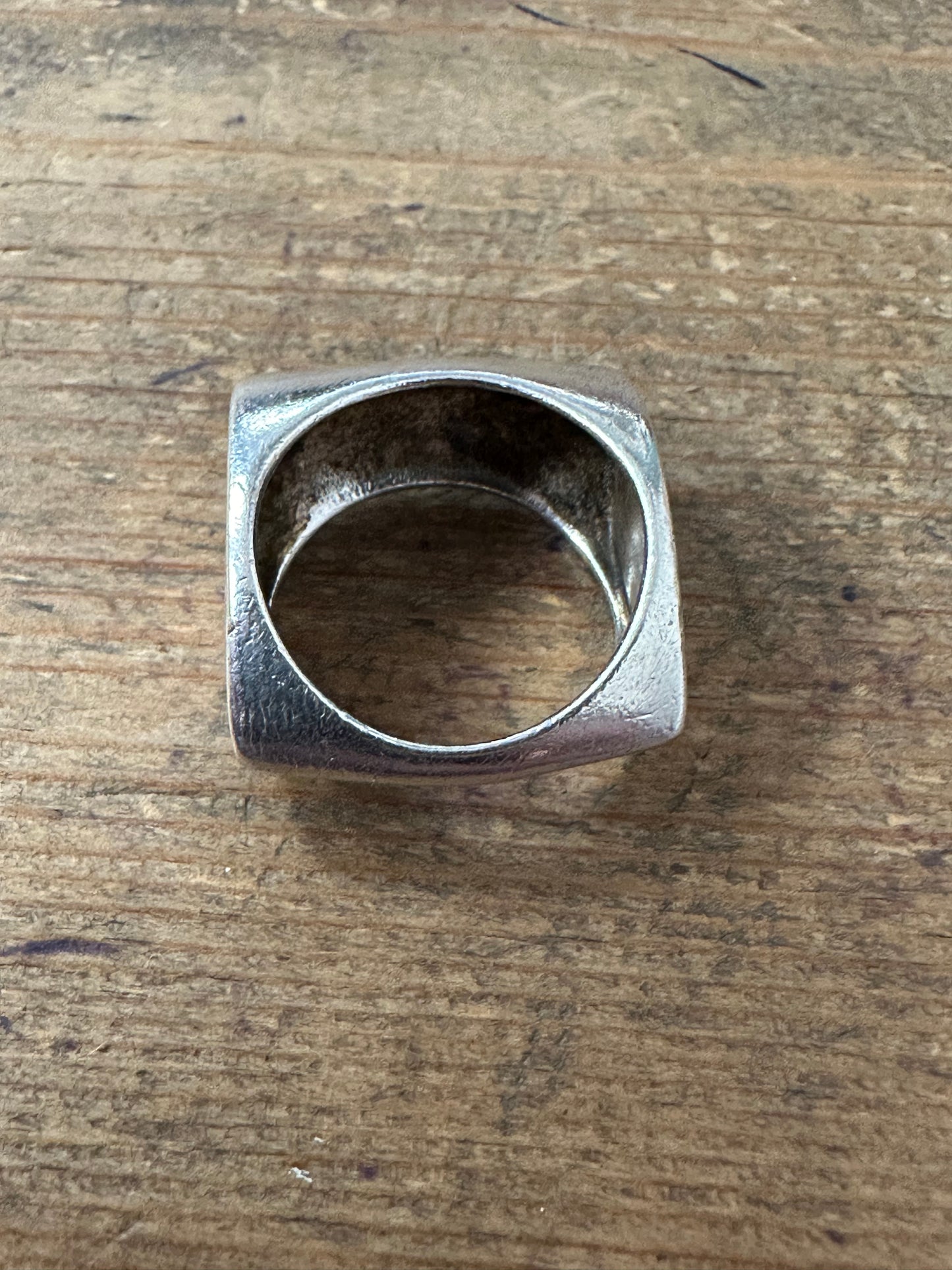 Abstract Square 925 Silver Size O1/2 Ring