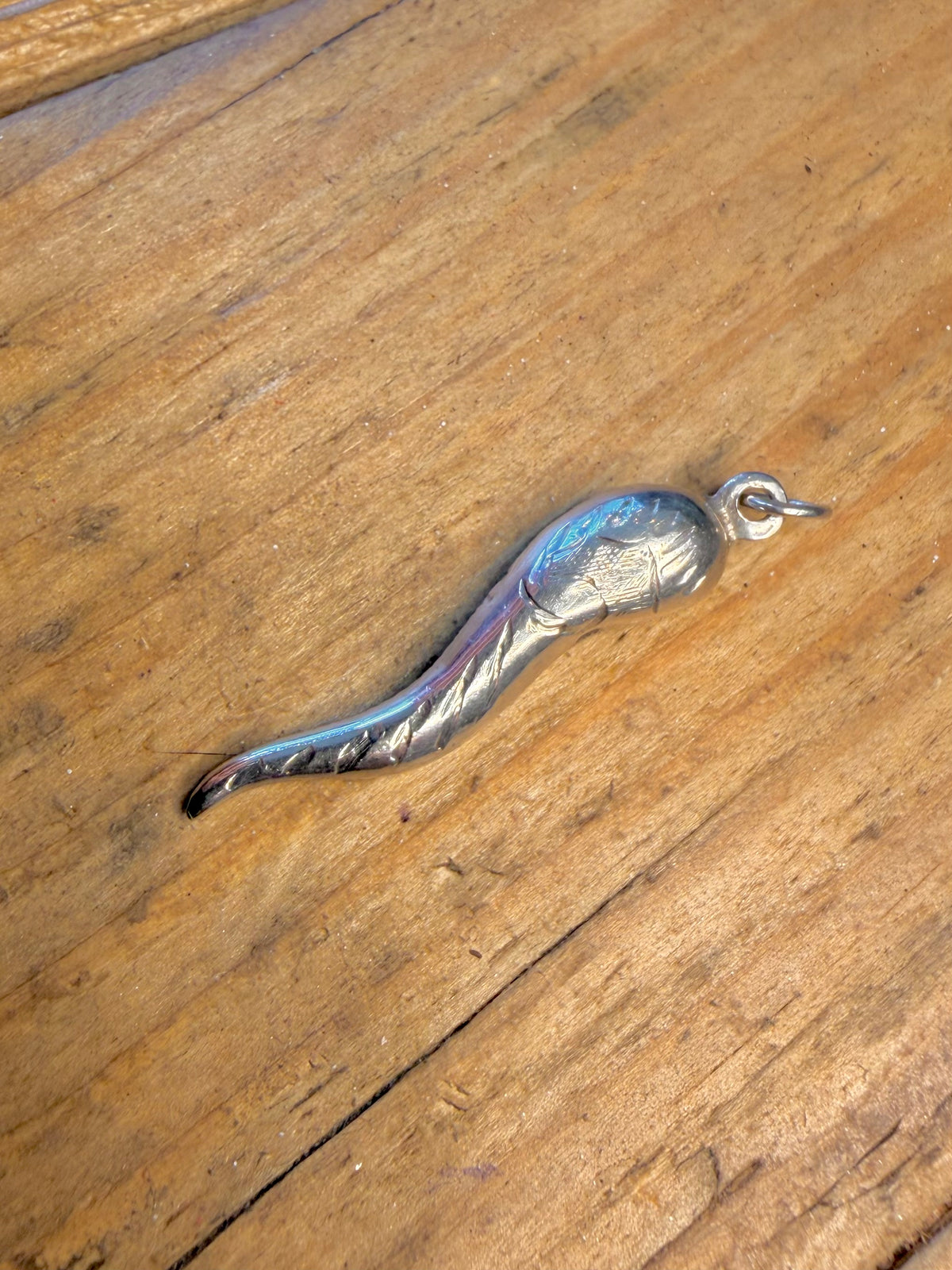 Cornicello Horn Engraved 925 Sterling Silver Pendant