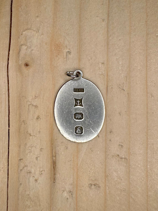 Oval Ingot 1976 Birmingham P&RB 925 Sterling Silver Pendant