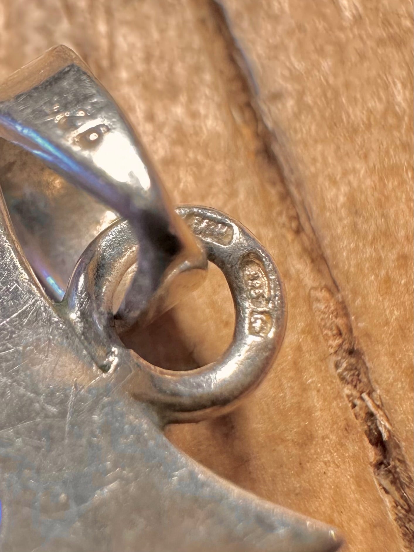 Vintage Cross Blue Topaz 925 Sterling Silver Pendant