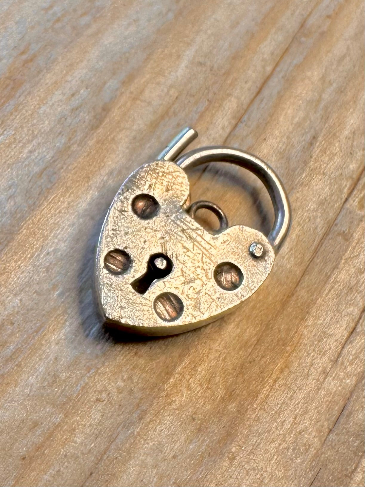 Vintage 1969 Heart Padlock 925 Silver Pendant