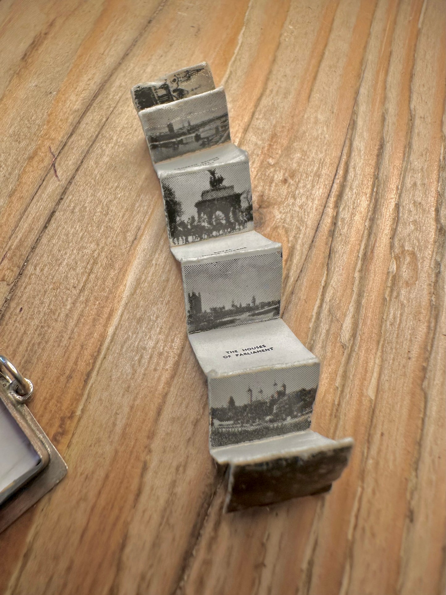 Vintage London Book Enamel with Paper Photos 925 Sterling Silver Charm Pendant