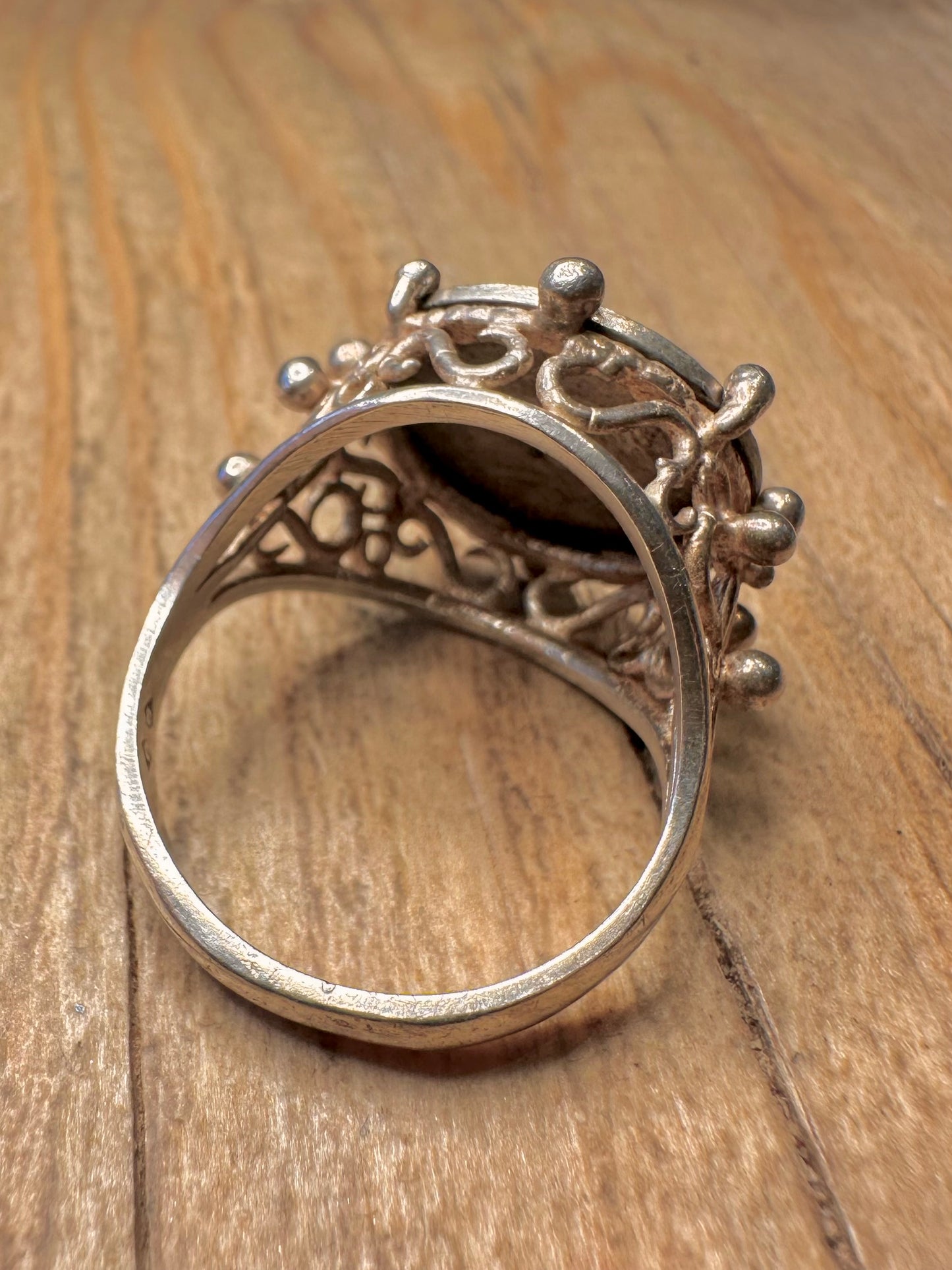 Vintage 1937 Threepence Coin 1992 925 Sterling Silver Size P Ring