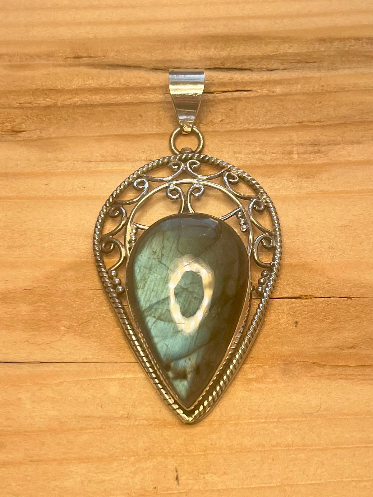 Large Tear Drop Labradorite 925 Sterling Silver Pendant