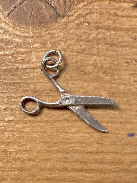 Vintage Scissors 925 Silver Charm Pendant