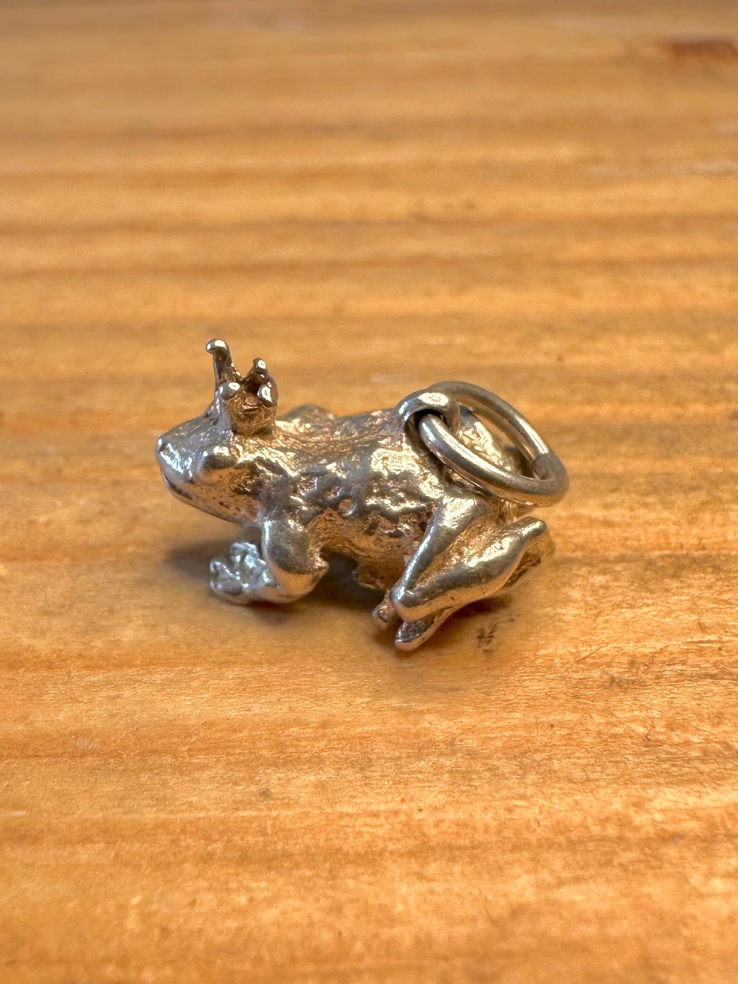 Frog Prince with Crown 925 Sterling Silver Charm Pendant