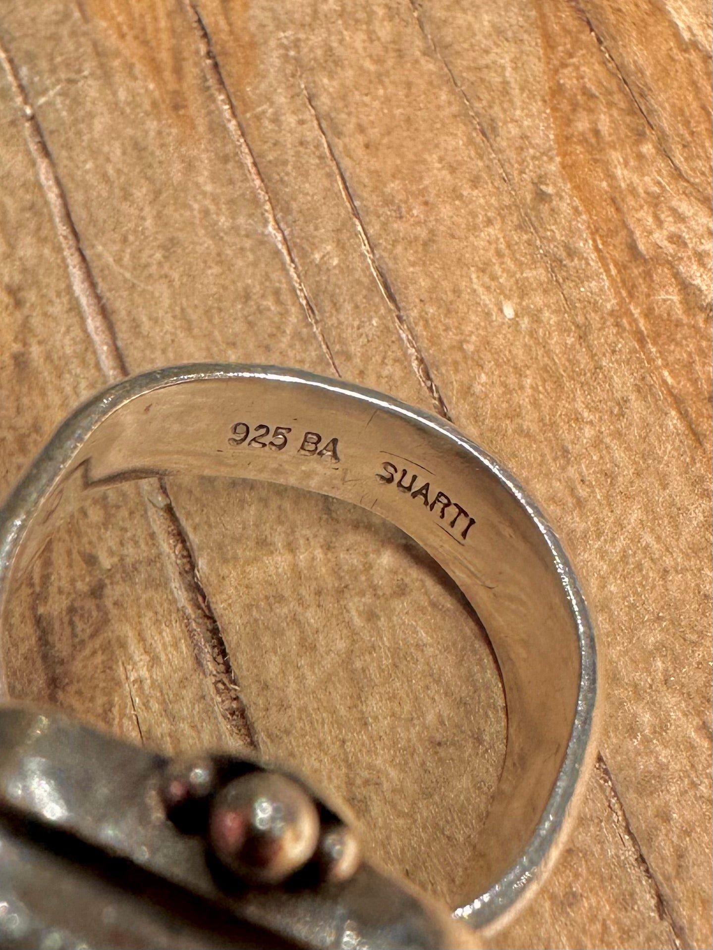 Vintage Mother of Pearl Suarti 925 Sterling Silver Size P1/2 Ring