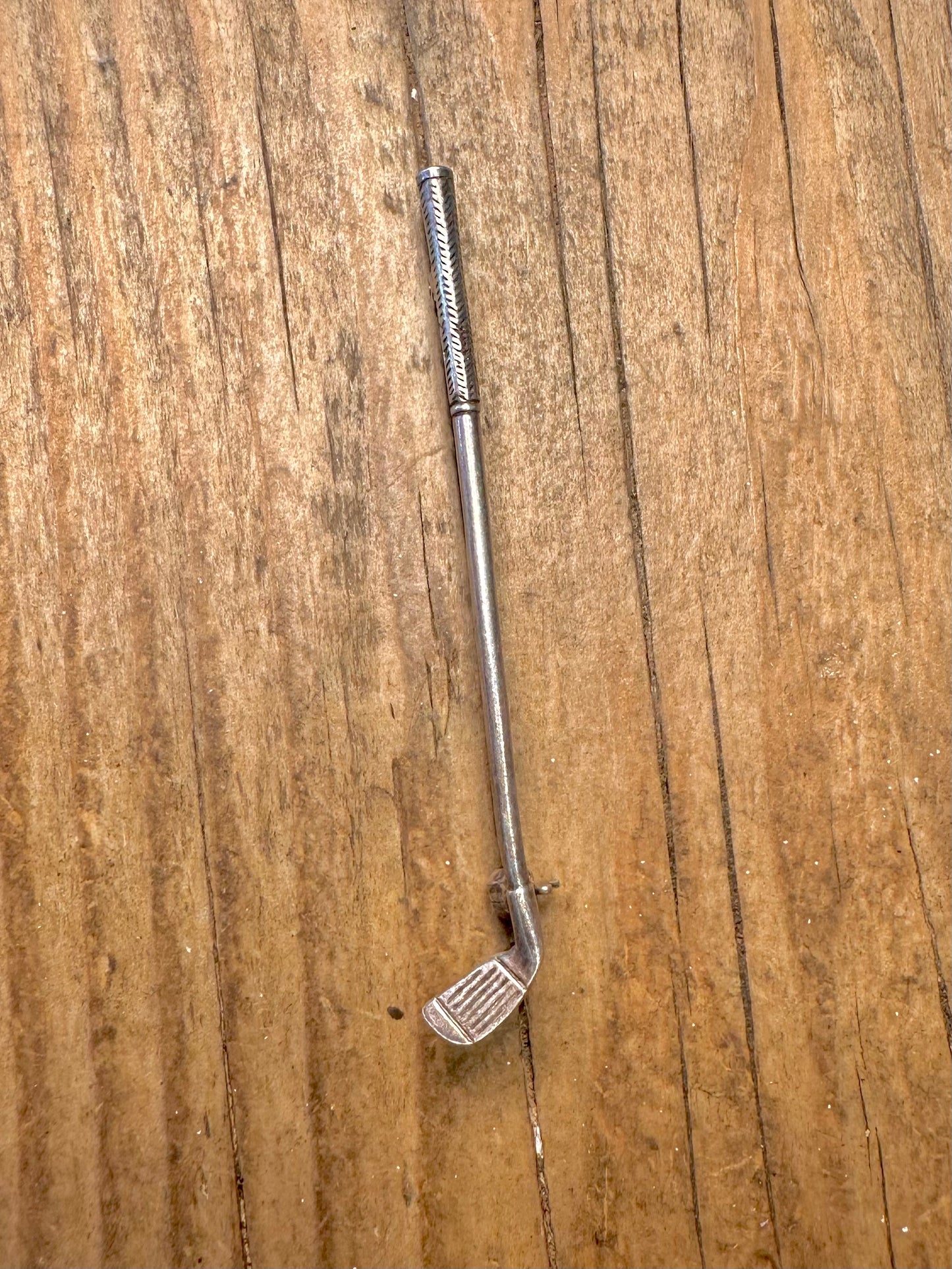 Golfschläger-Brosche aus 925er Sterlingsilber