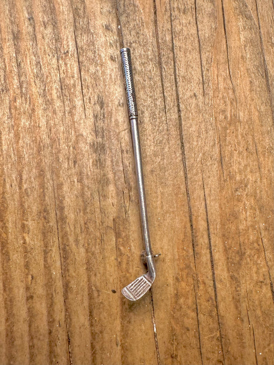 Golfschläger-Brosche aus 925er Sterlingsilber