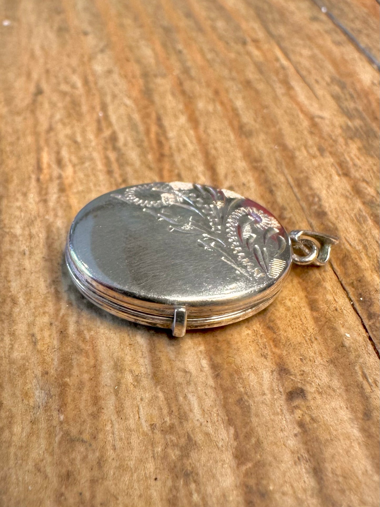 Ovales graviertes Medaillon, Anhänger aus 925er Sterlingsilber