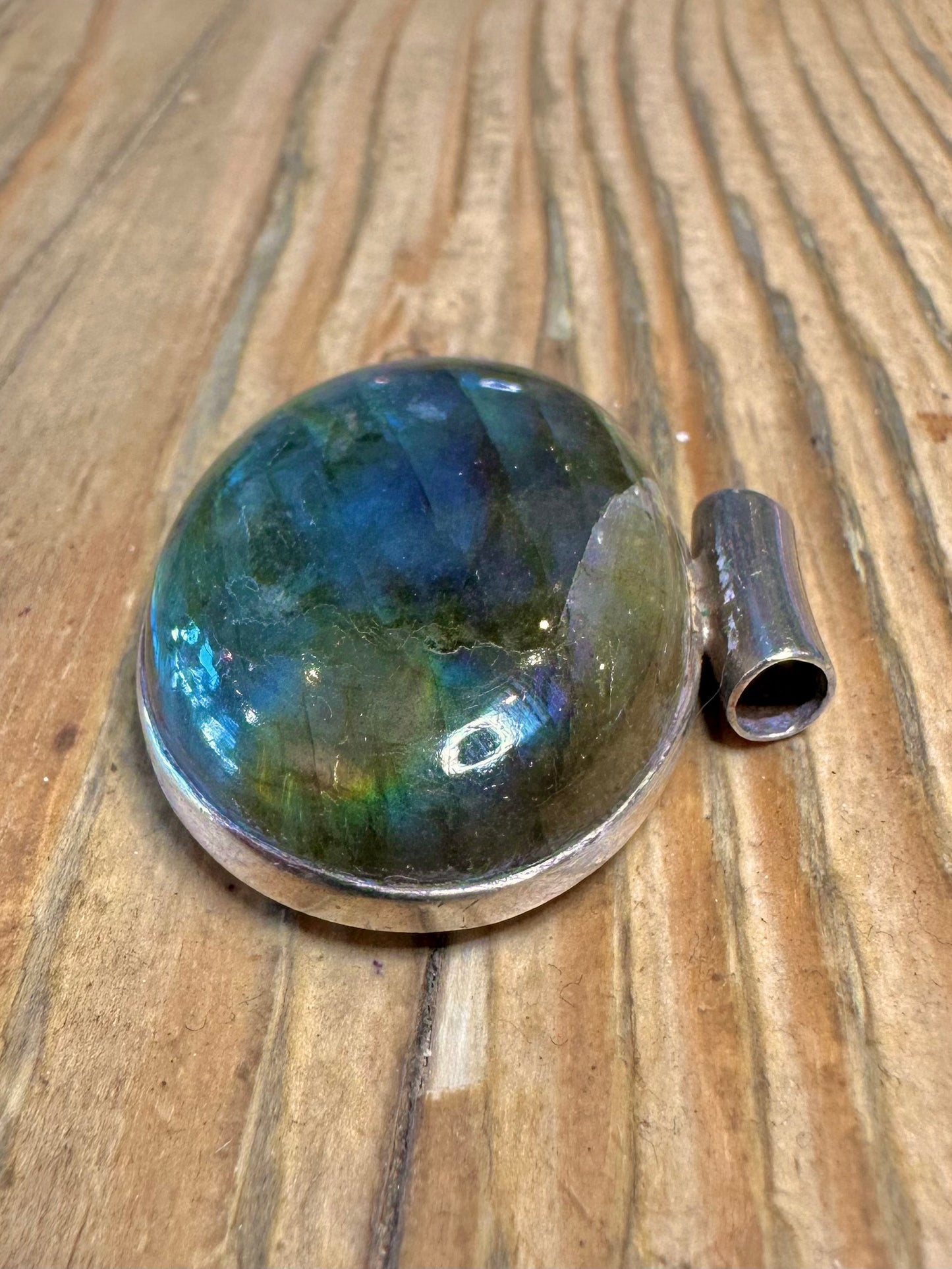 Oval Labradorite 925 Sterling Silver Pendant