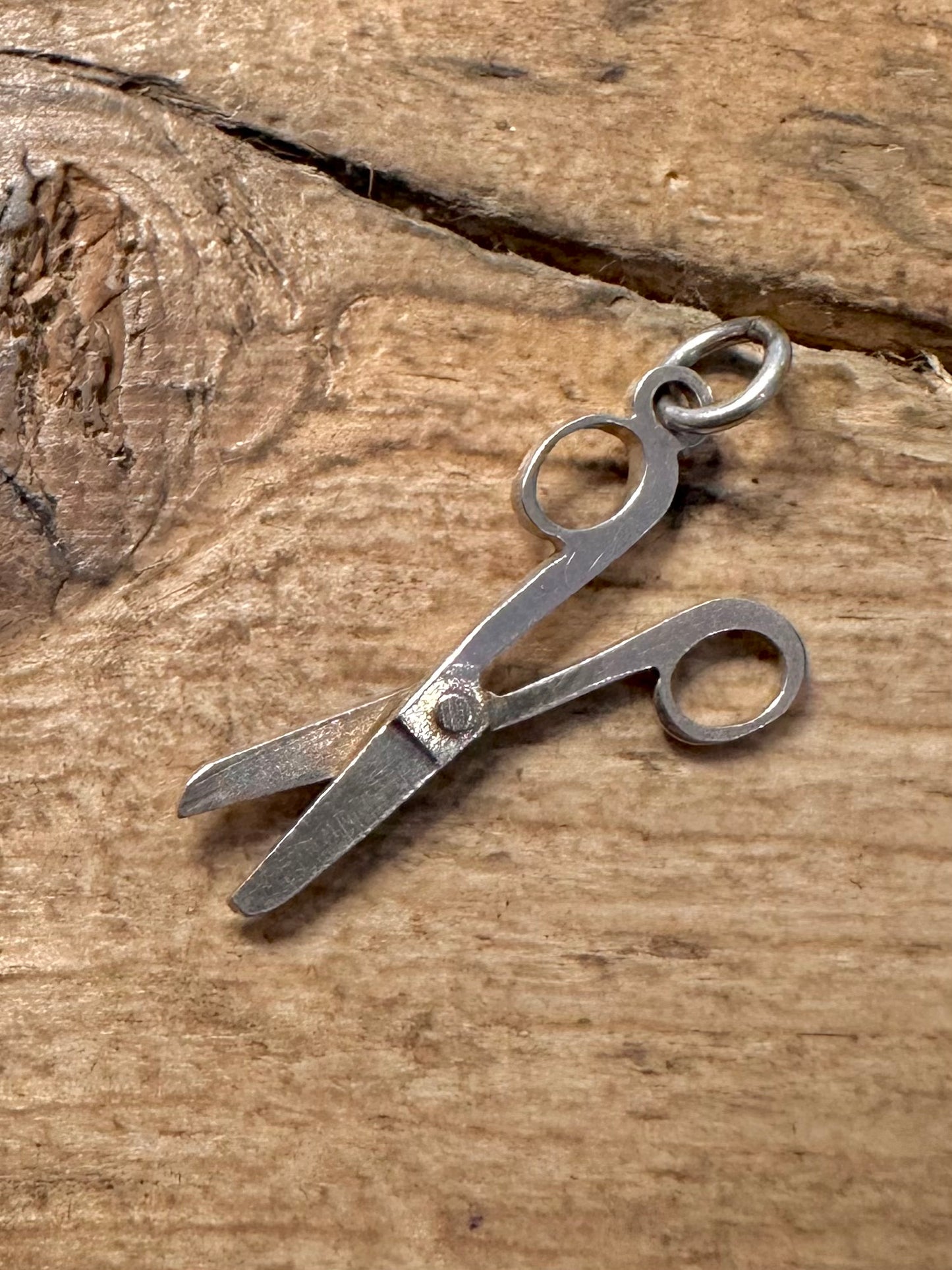 Vintage Articulated Scissors 925 Silver Charm Pendant