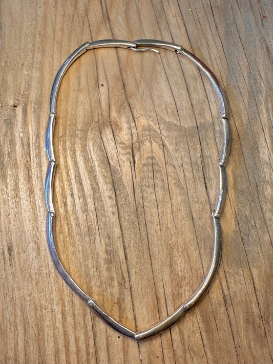 Abstract Unique Link Hinged 925 Sterling Silver 15.5 inch Necklace