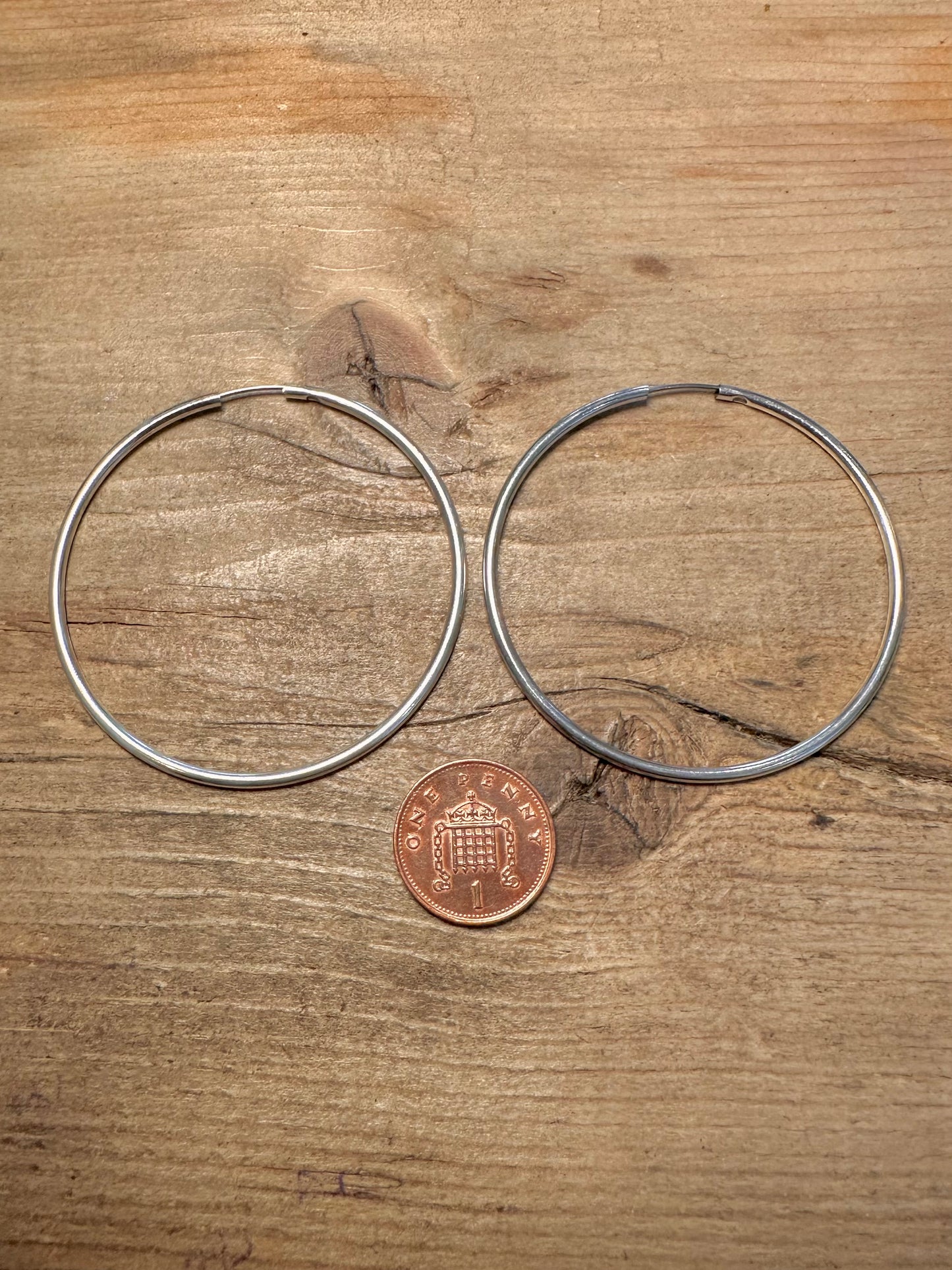 Modern Large Hoops 925 Silver Earrings