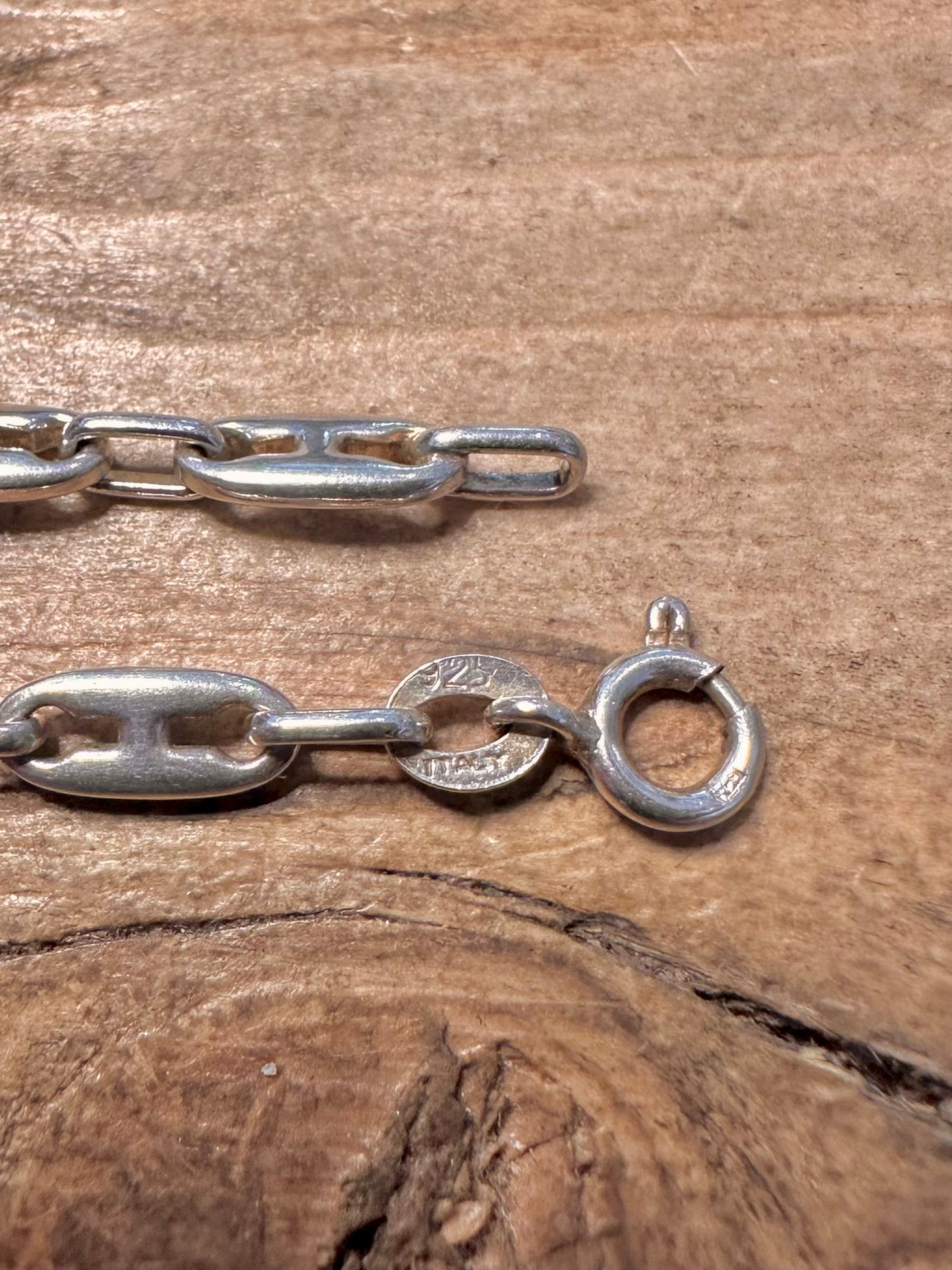 Vintage Anchor Link 925 Silver 7 inch Bracelet