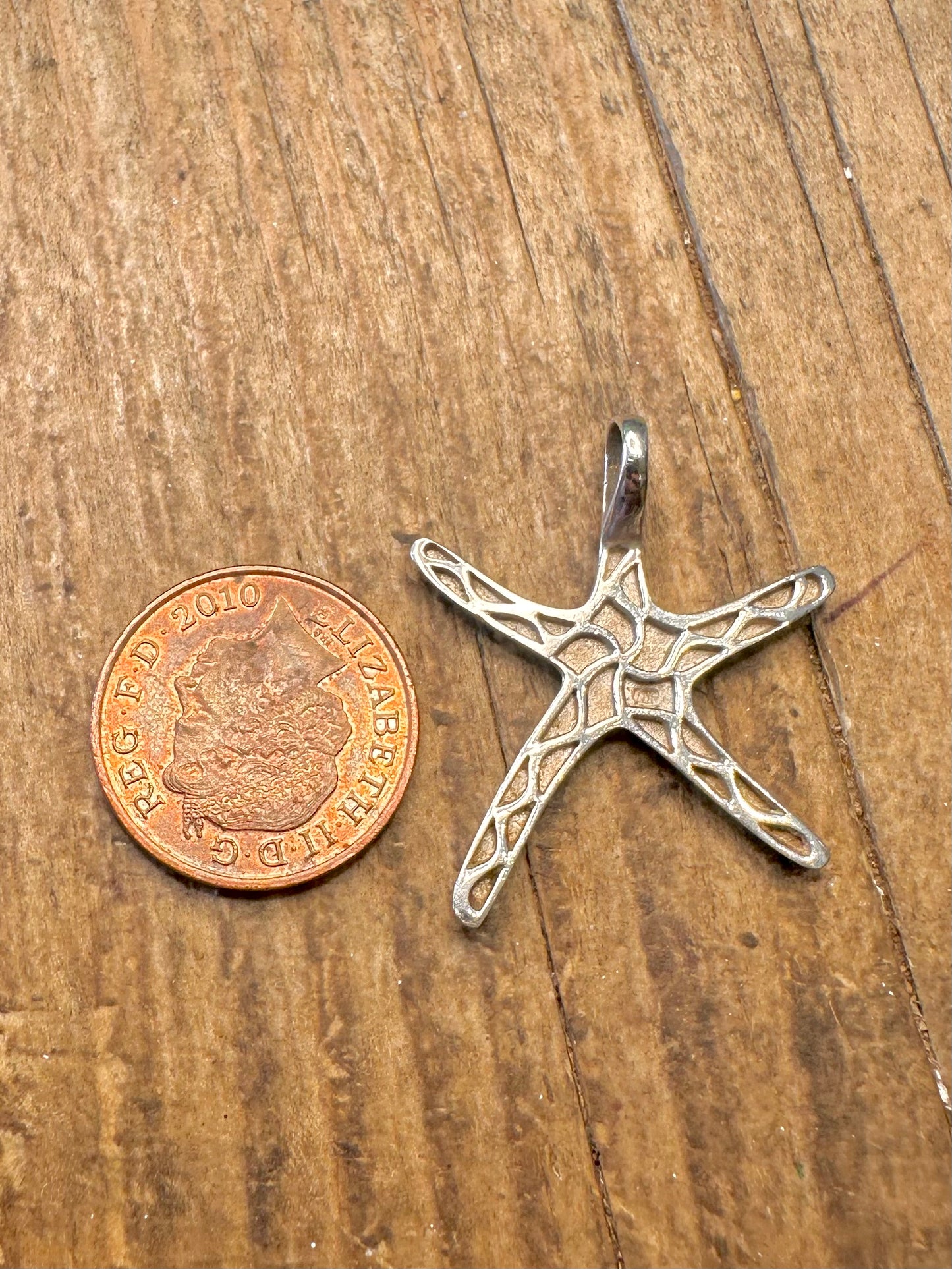 Abstract Starfish 925 Sterling Silver Pendant