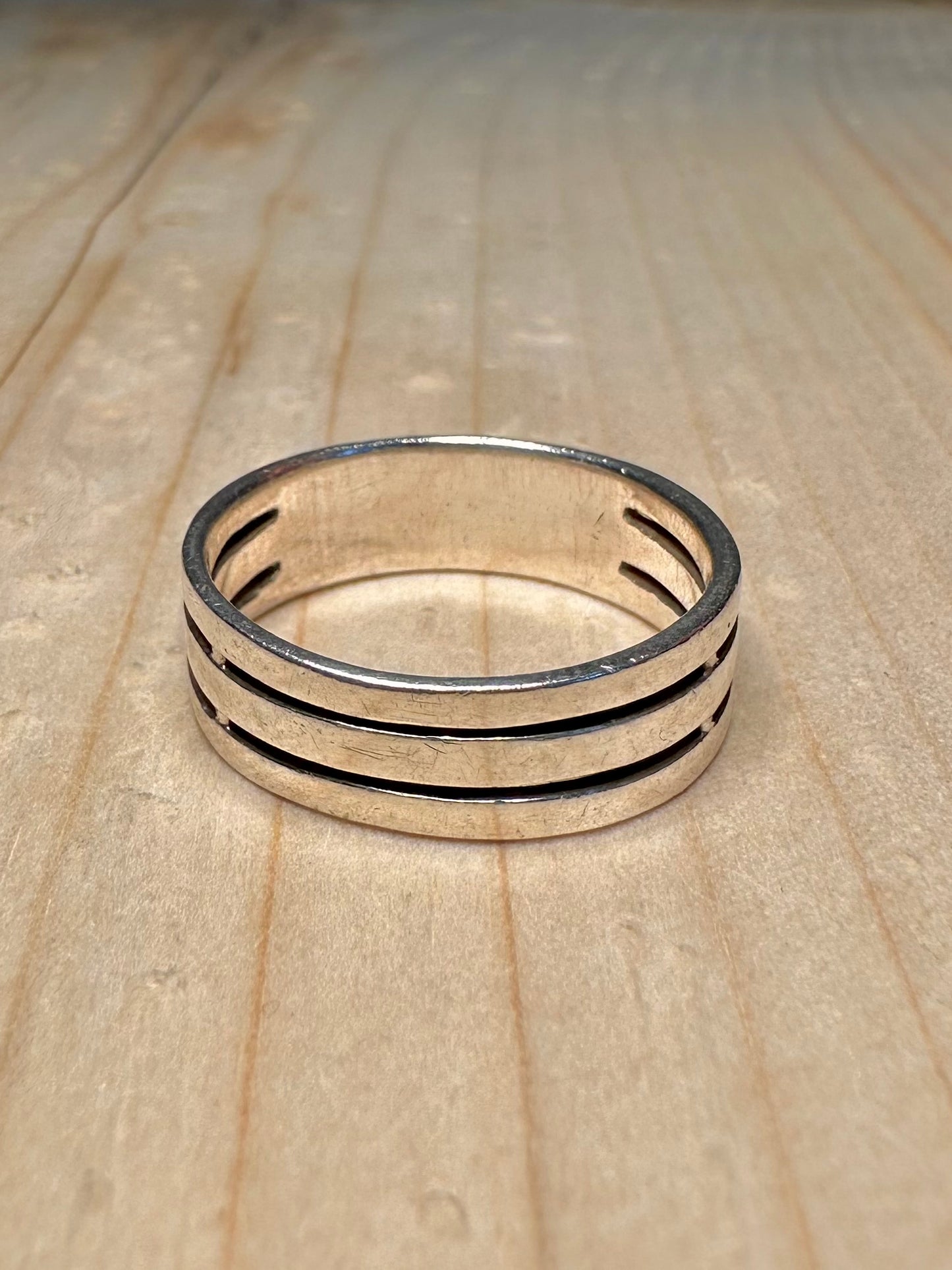 Jump Ring Band 925 Sterling Silver Size V Ring