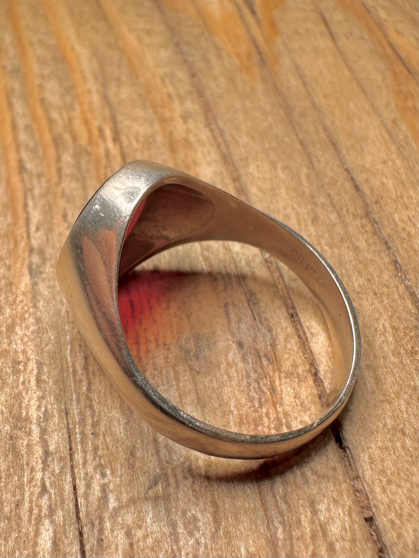Vintage Carnelian Signet 925 Sterling Silver Size W Ring