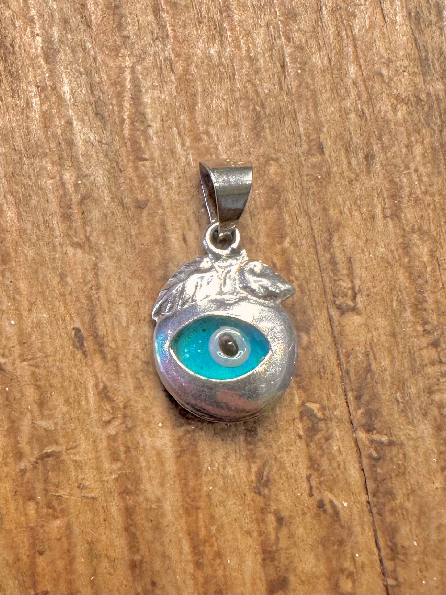Evil Eye Leaf Design 925 Sterling Silver Pendant
