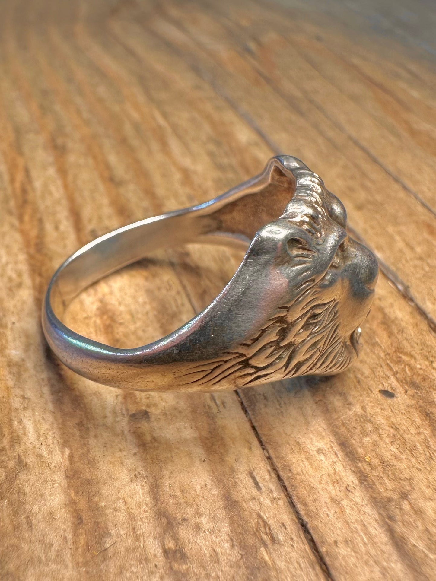 Tierkopf 835er Silber Größe V Ring