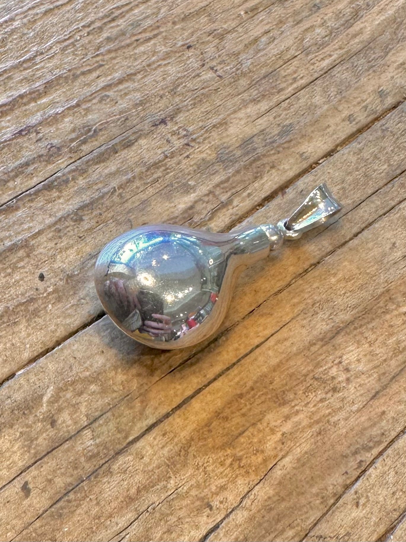 Teardrop Perfume Bottle Snuff 925 Sterling Silver Pendant