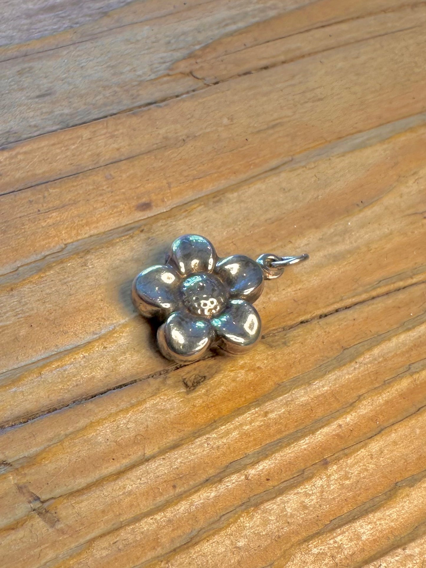 Flower Double Sided 925 Sterling Silver Pendant