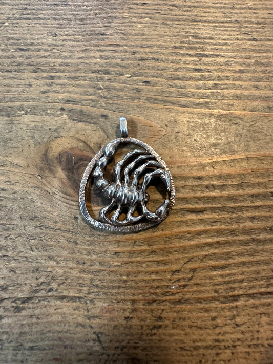 Vintage Scorpion 1976 925 Silver Pendant