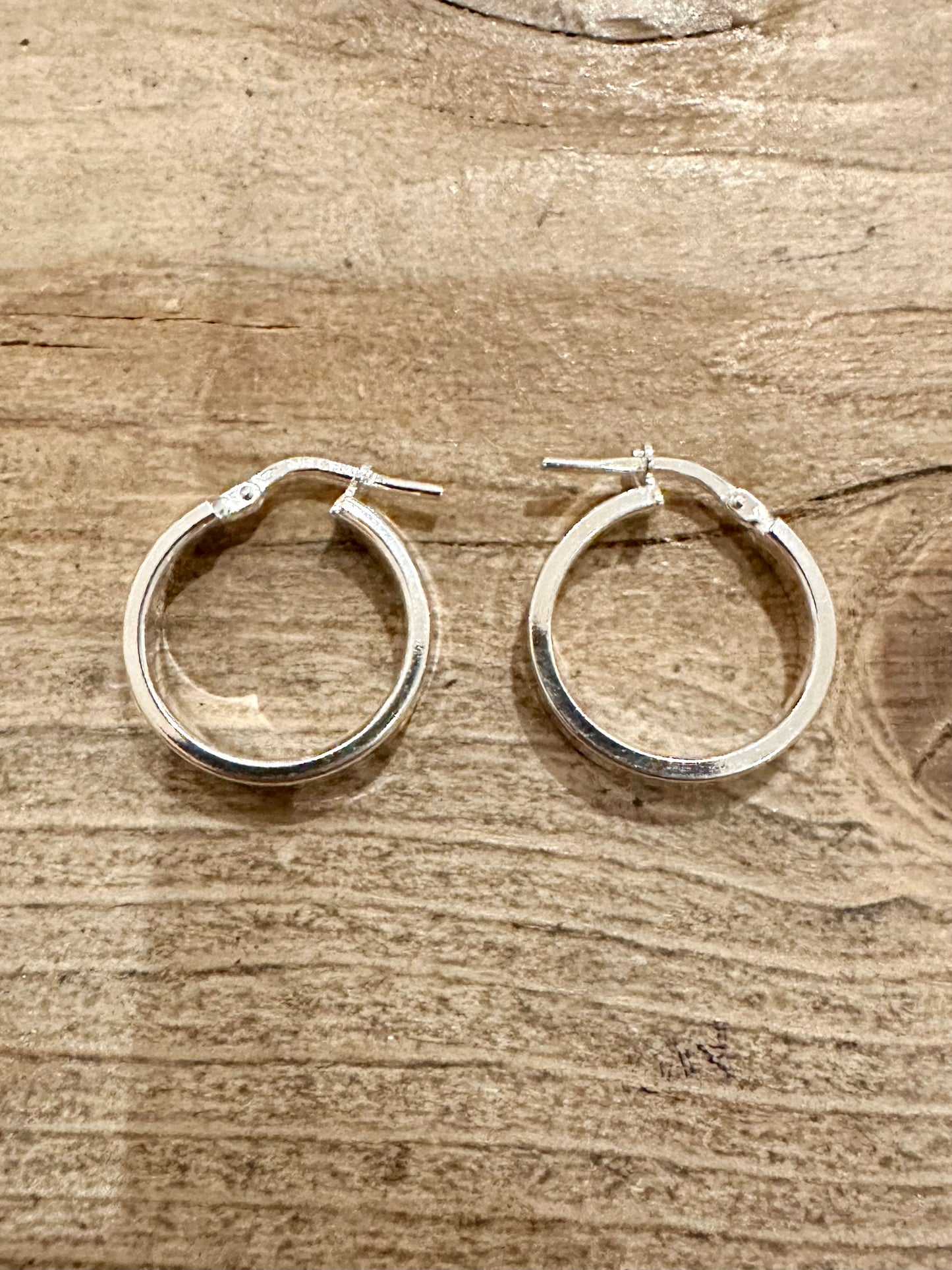 Modern Chunky Hoop Italy 925 Silver Earrings