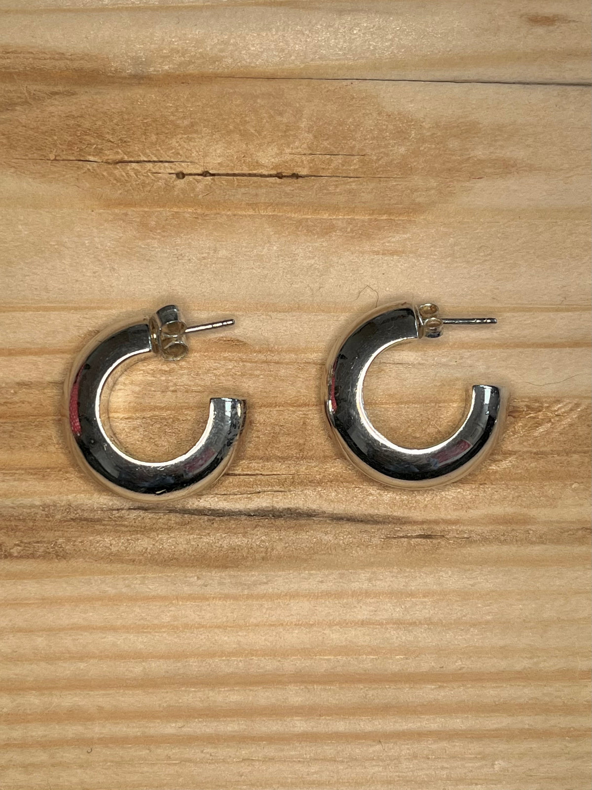 Chunky Half Hoops 925 Sterling Silver Earrings