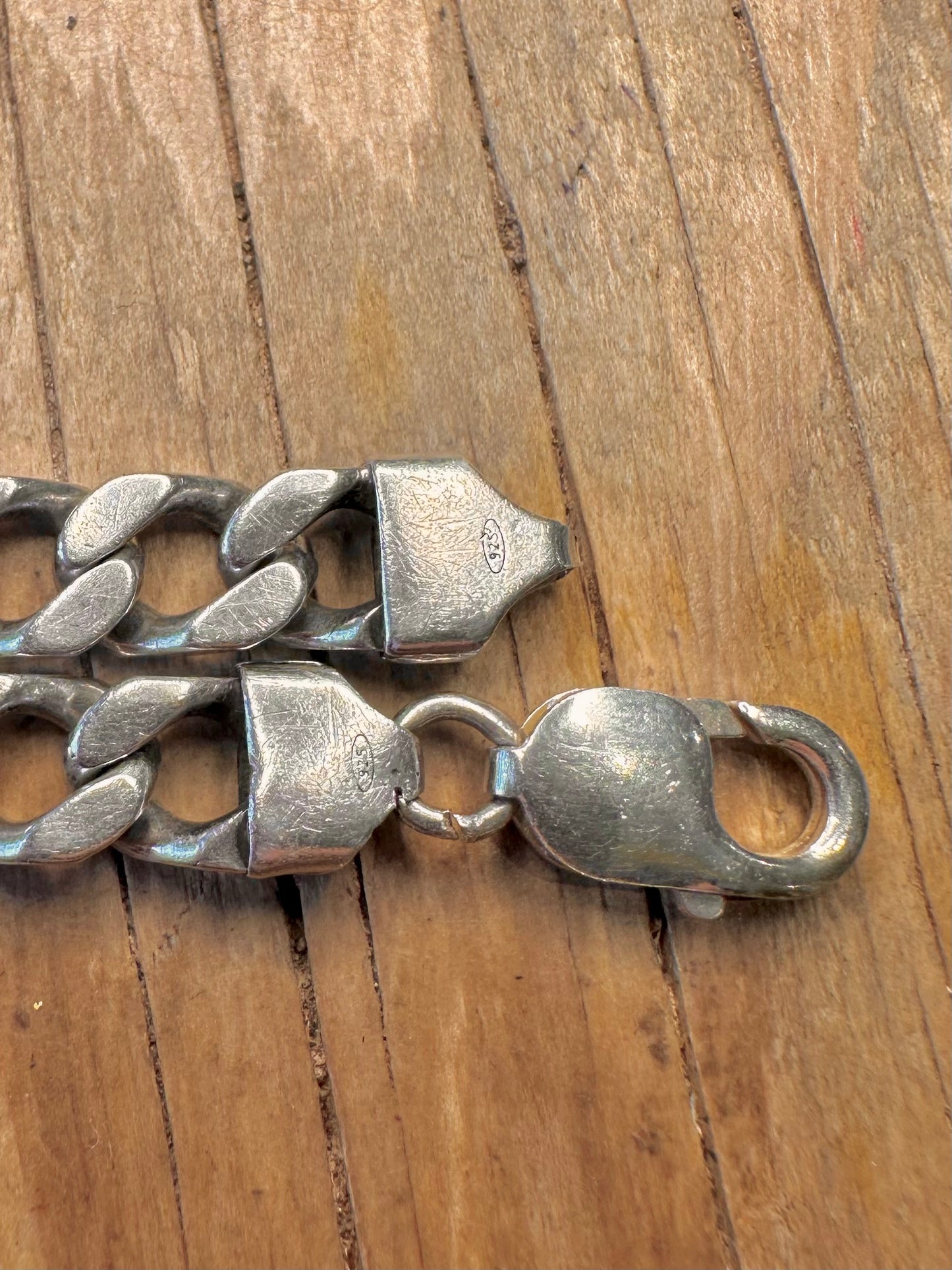 Vintage Curb Chain 925 Sterling Silver 9.3 inch Bracelet