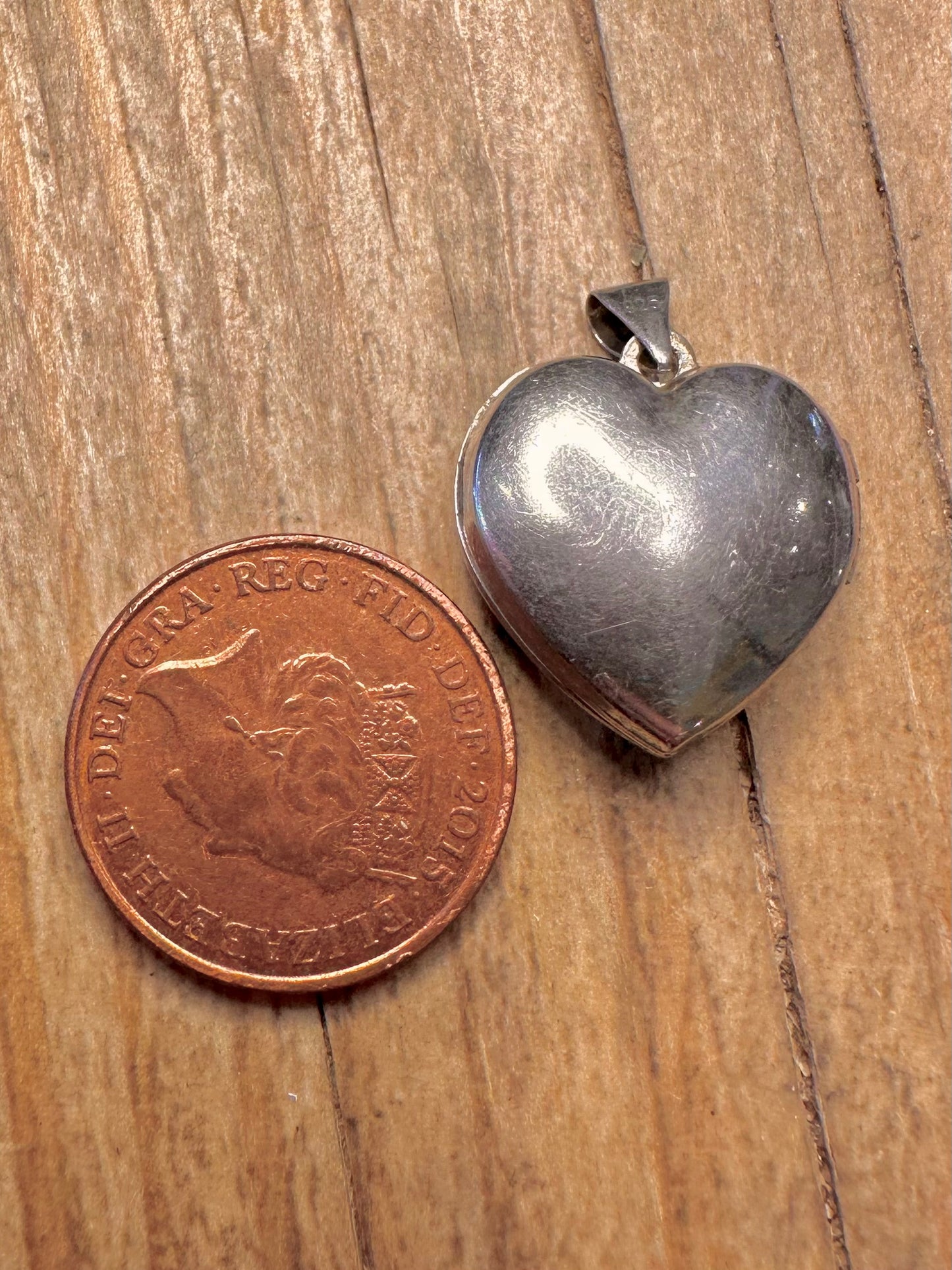 Vintage Floral Embossed Heart Locket 925 Sterling Silver Pendant