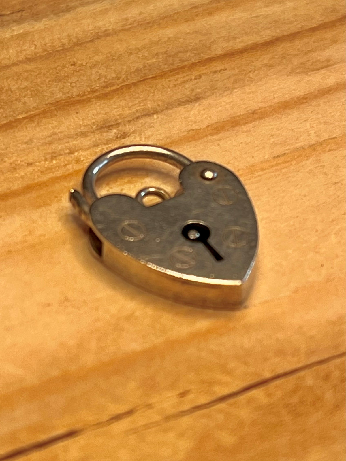 Heart Padlock 1973 London Maker LC 925 Sterling Silver Pendant