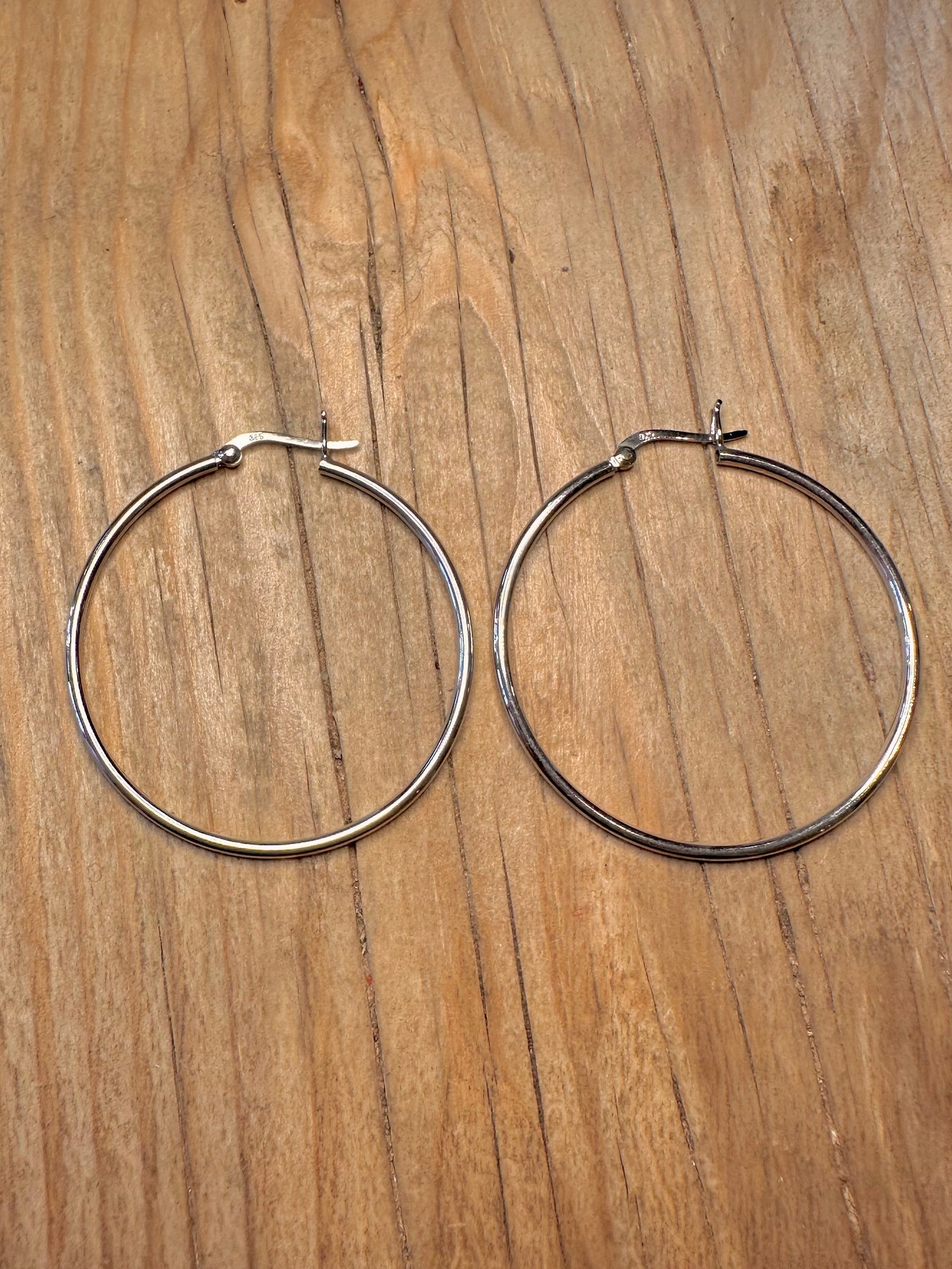 Modern Large Hoops 925 Sterling Silver Earrings