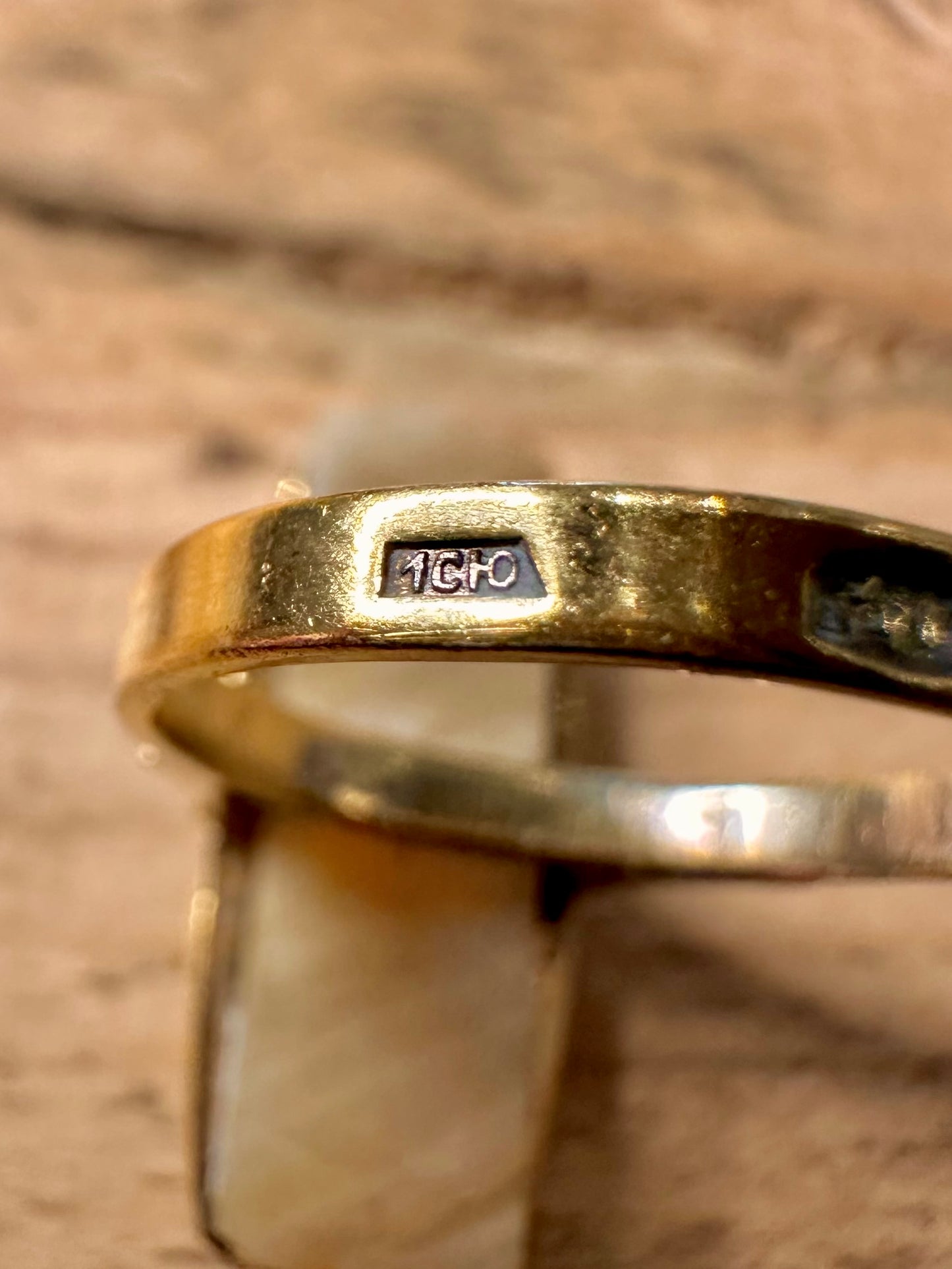 Vintage Rare 21ct Gold Soviet Agate 875 Size M Ring