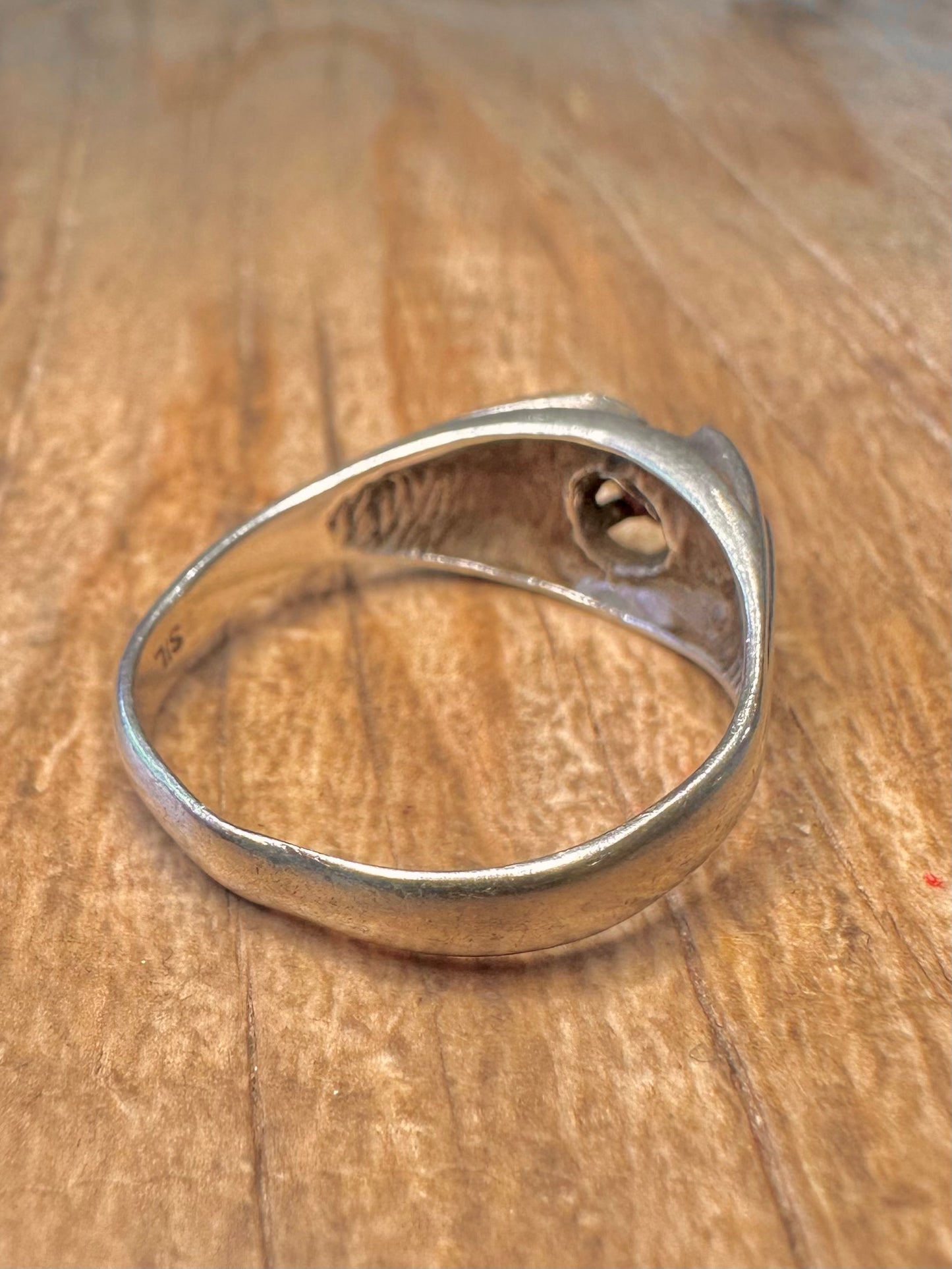 Vintage Garnet 925 Sterling Silver Size U Ring