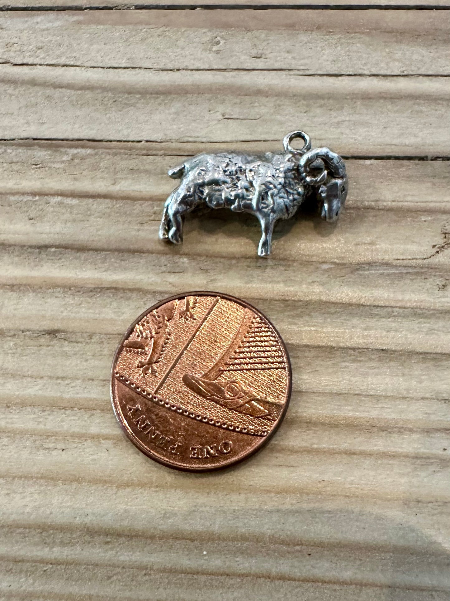 Vintage Ram Solid 925 Silver Pendant