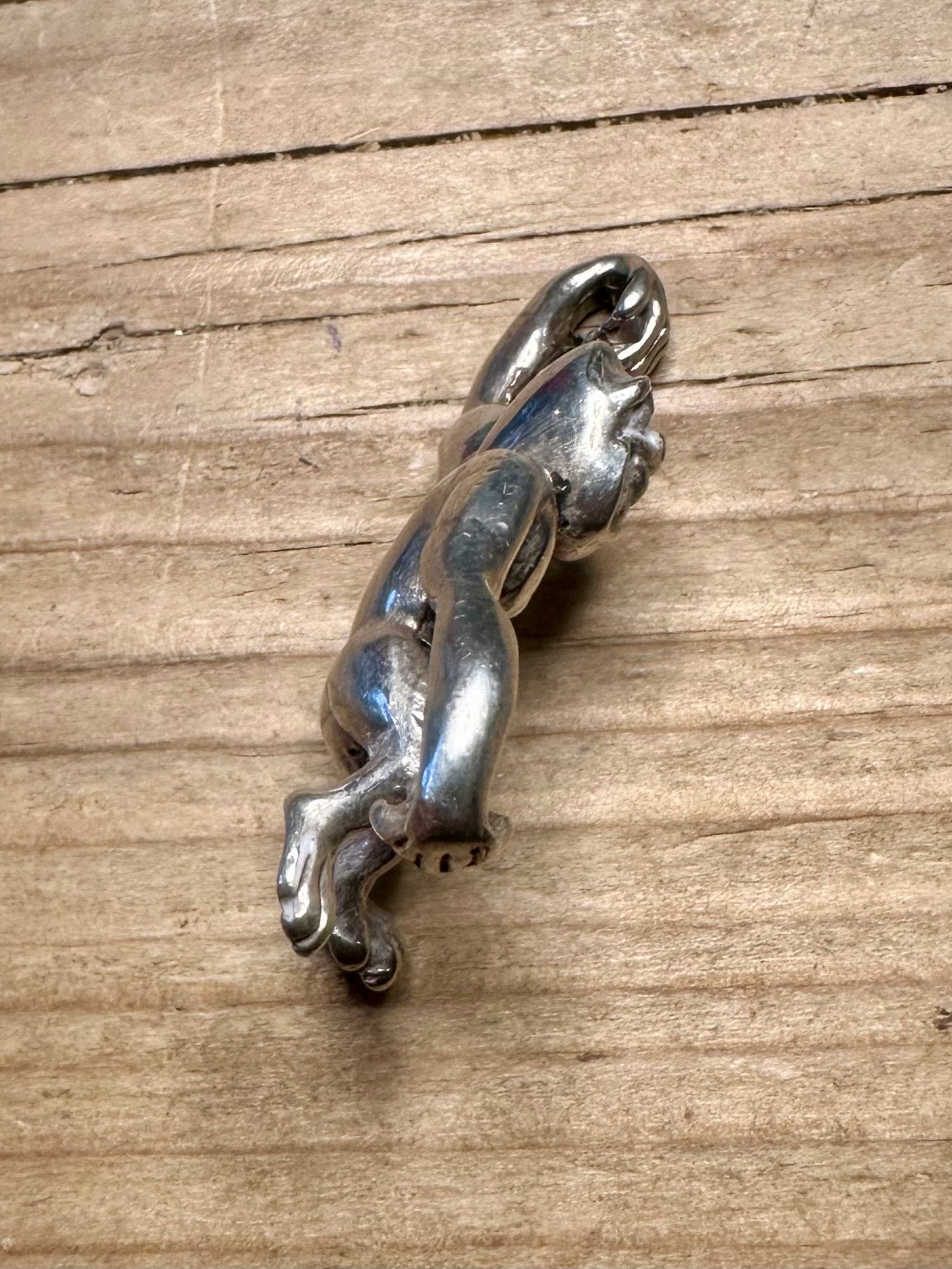 Vintage Heavy Ape Monkey 925 Sterling Silver Pendant