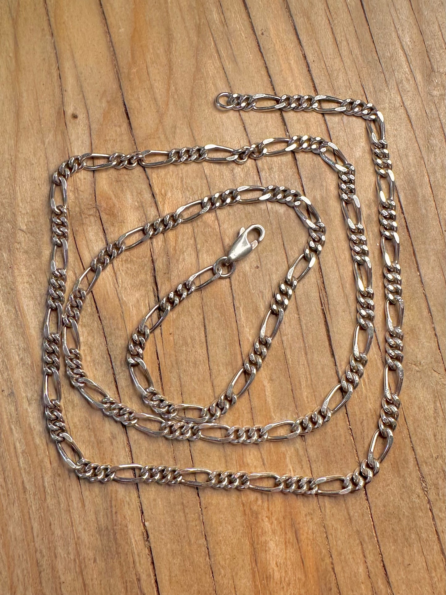 Vintage Figaro Chain 925 Sterling Silver 24.5 inch Necklace