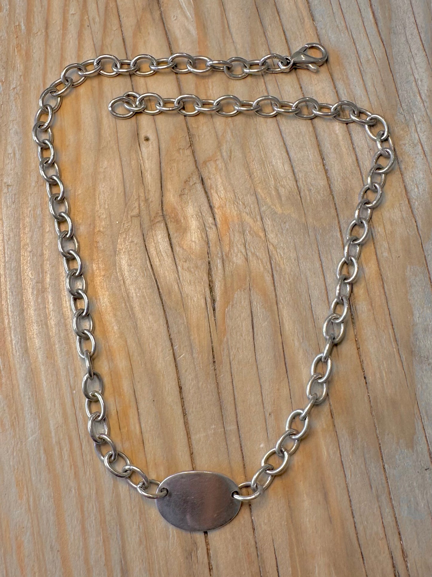 Vintage Tag Belcher Tiffany Style 925 Silver 16 inch Necklace