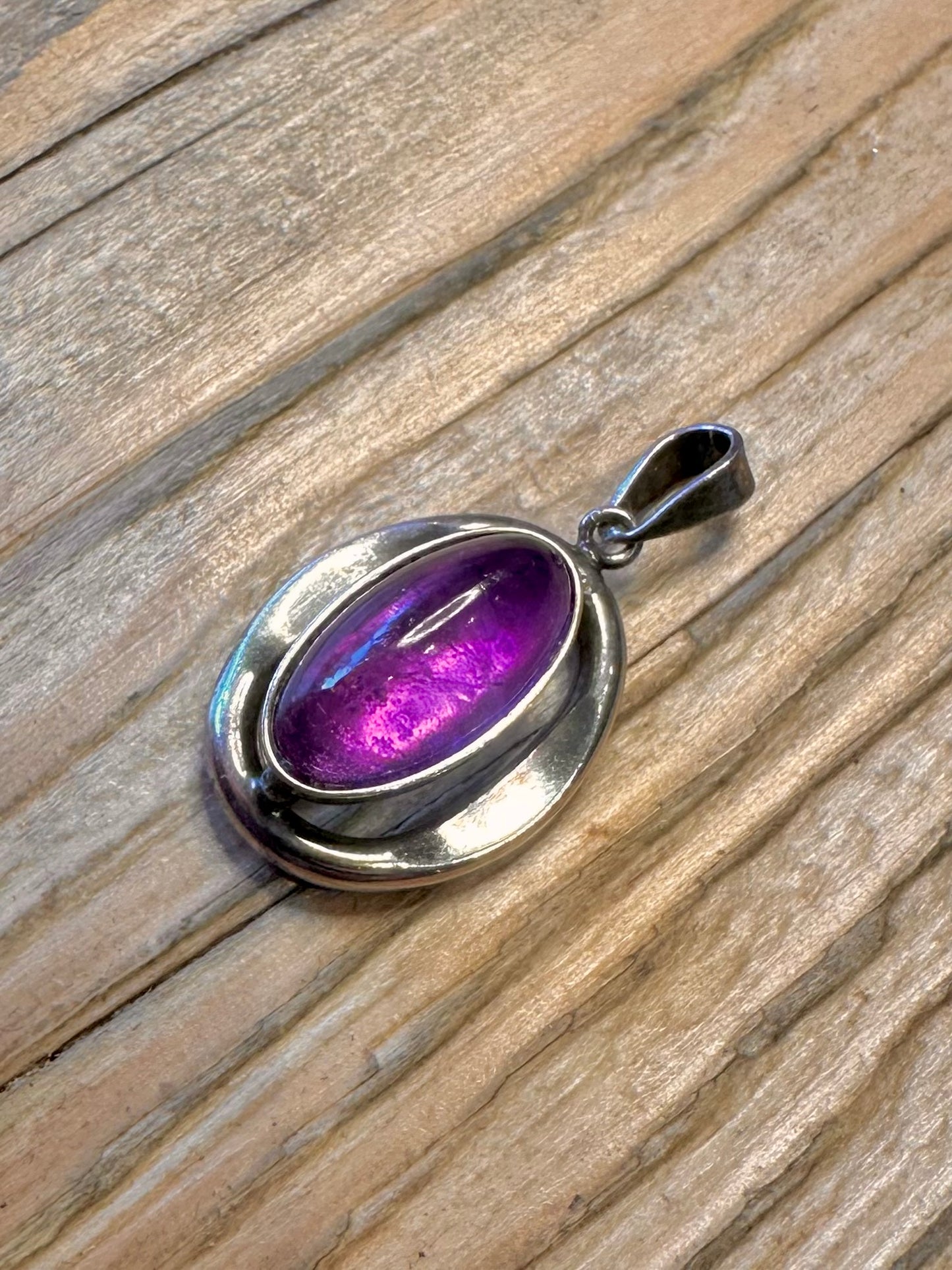Amethyst Oval 925 Sterling Silber Anhänger