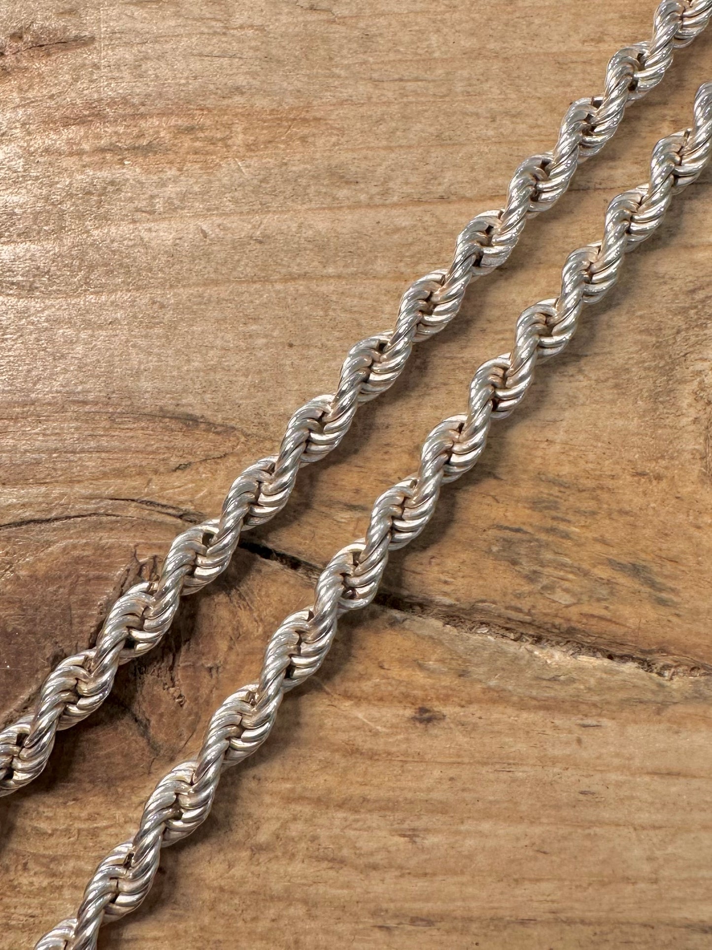 Vintage Rope Chain 925 Silver 16.3 inch Necklace