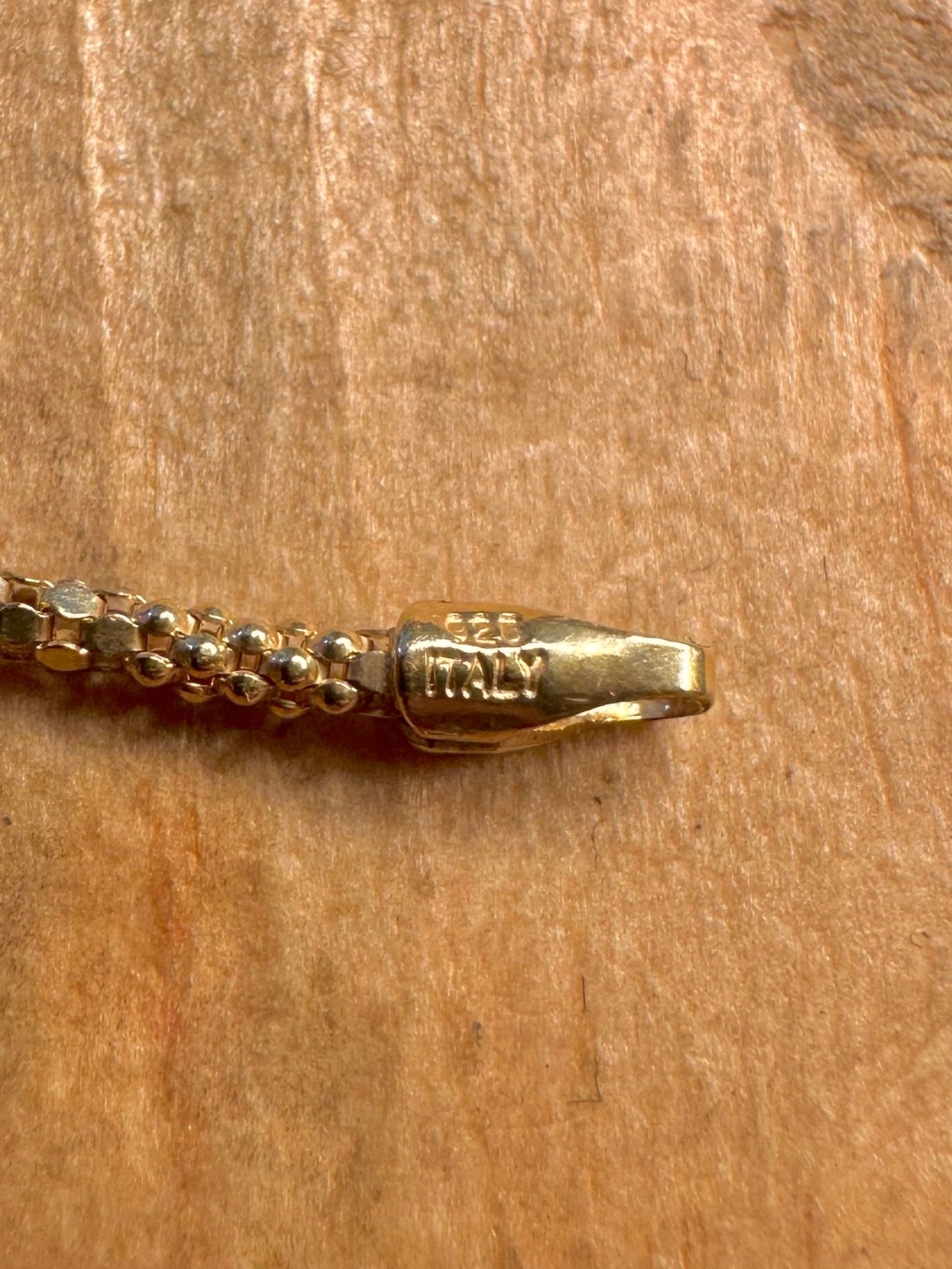 Popcorn Link Italy Gold on 925 Sterling Silver 8 inch Bracelet