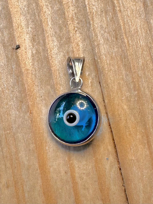 Vintage Evil Eye 925 Silver Pendant