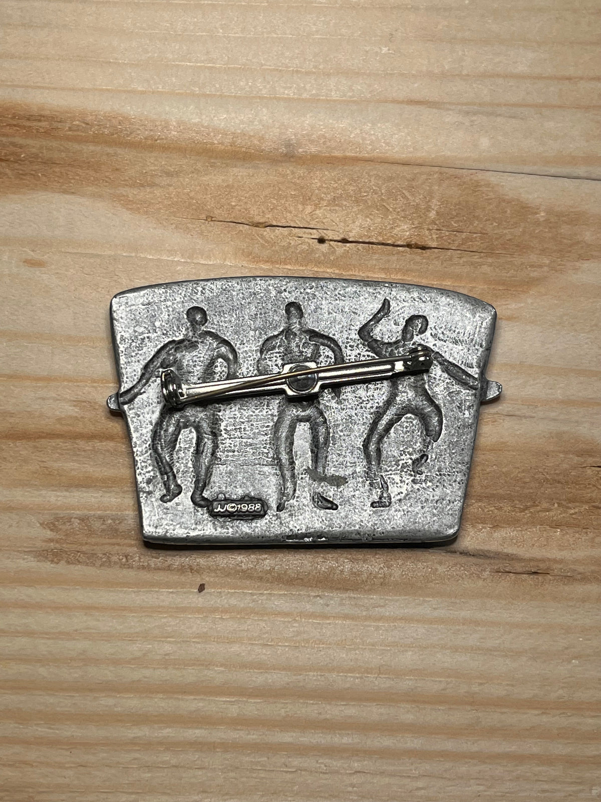 Jonette Jewelry 1980’s Dancing People Costume Silver Brooch